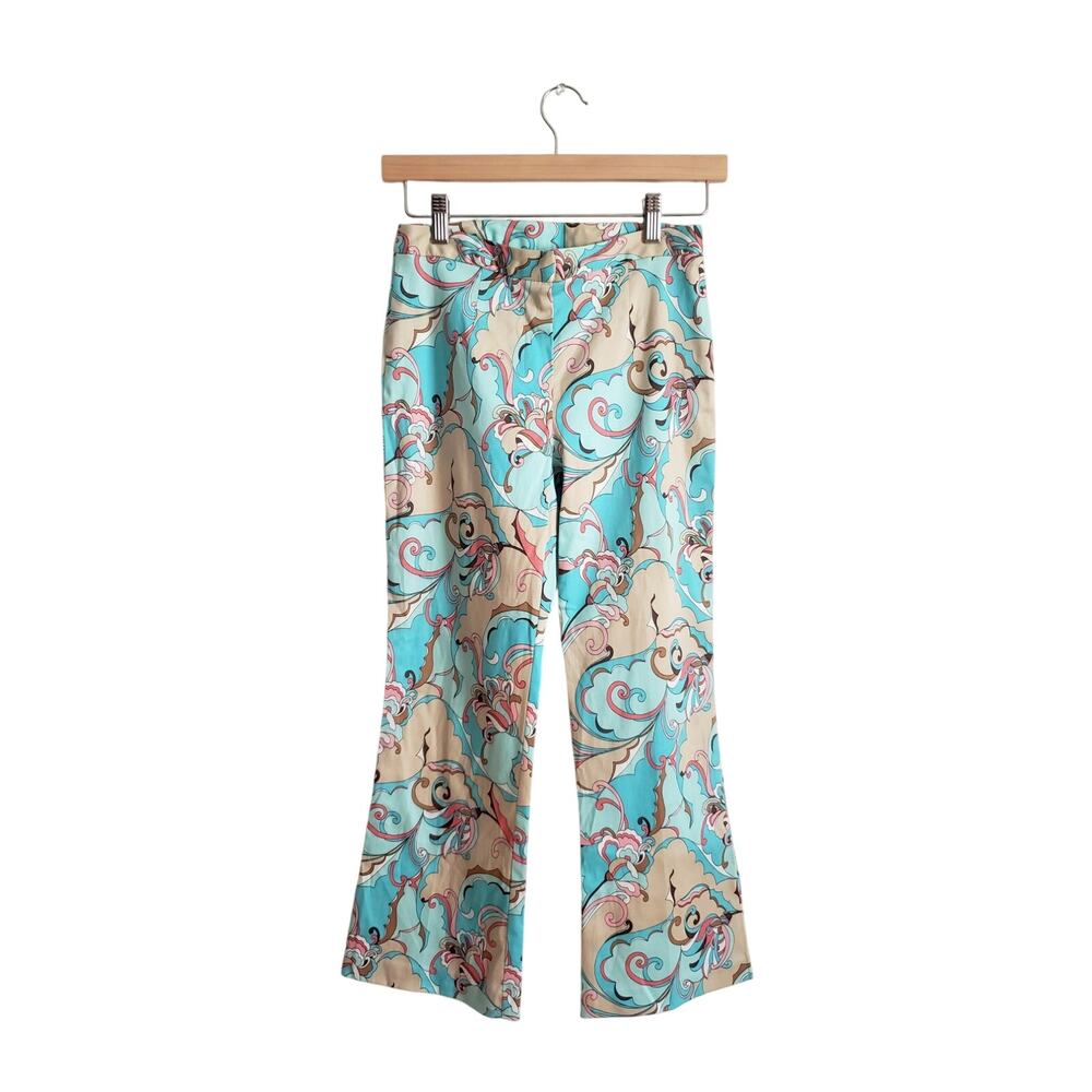 Trina Turk Retro Floral Paisley Print Bootcut Pants Size 2